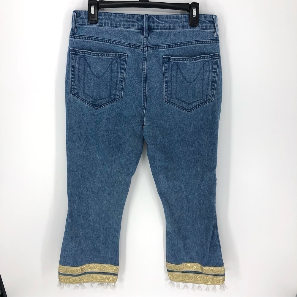 Show Me Your Mumu Miramar Jeans Womens 31 High Rise Tassel Boho Indie Stretch - Picture 7 of 13